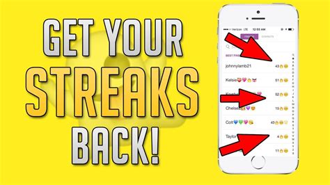 how to get my streak back on snapchat